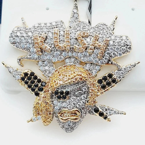 "14K Gold Plated Cubic Zircon Pendant, EVBRS535 - Picture 4 of 10